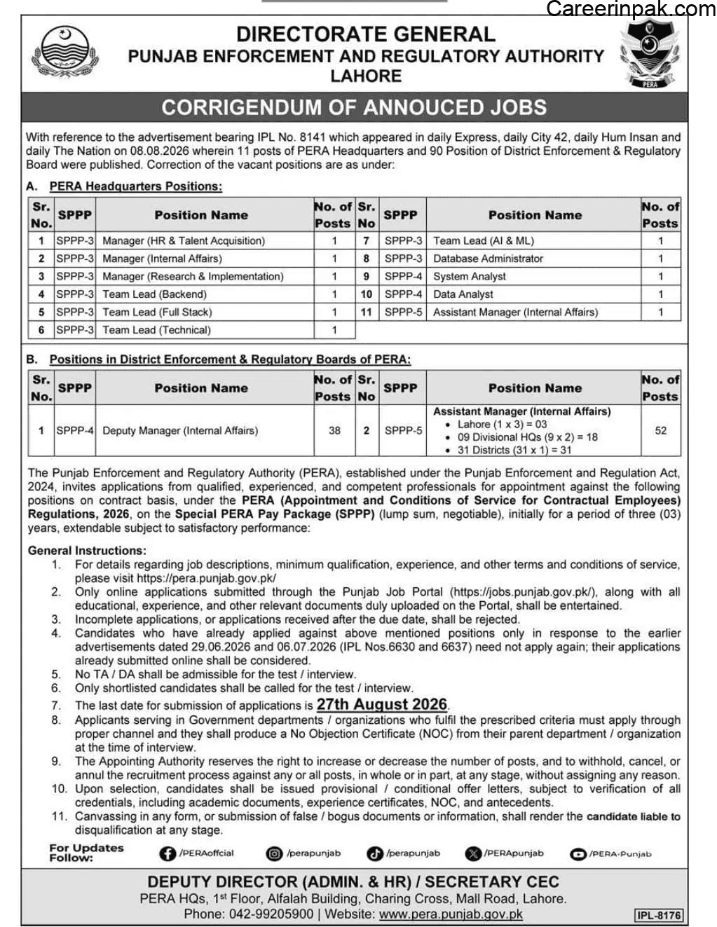 pera jobs 2026