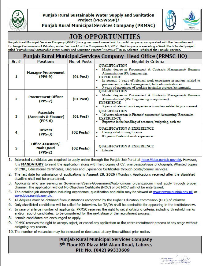 Procurement Officer Job in Punjab 2026 Apply Today