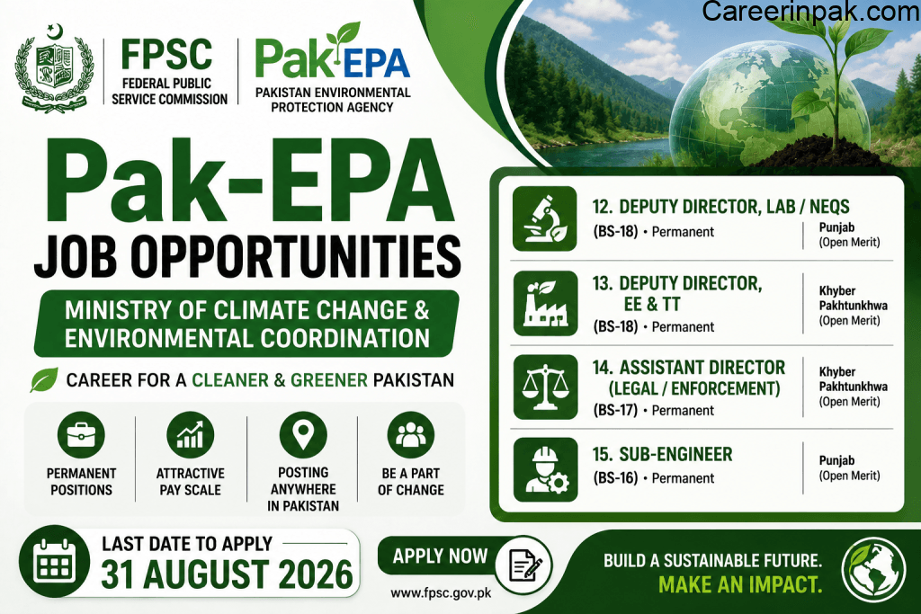 Pakistan Environmental Protection Agency Jobs 2026