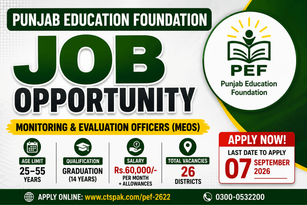 Punjab Education Foundation Jobs 2026 - Massive 26+ Vacancies