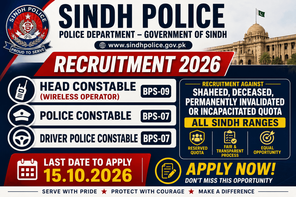 Sindh Police Jobs 2026