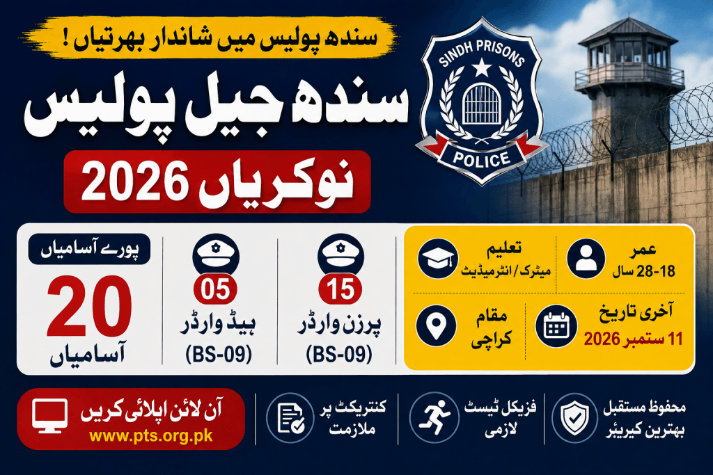 Sindh Prisons Police Jobs 2026 - Amazing Jail Recruitment 20+ Vacancies