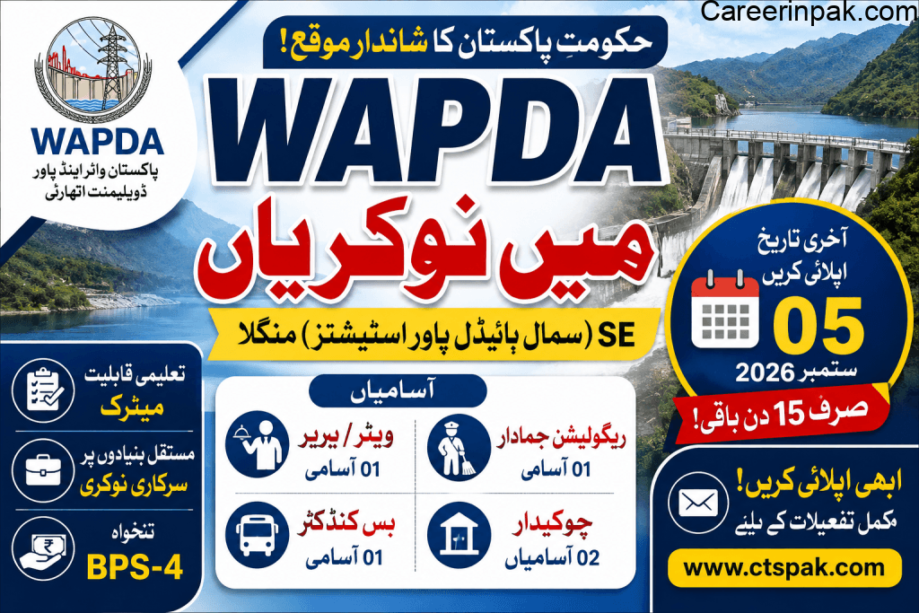 WAPDA Mangla Jobs 2026 - Important BPS-04 Vacancies