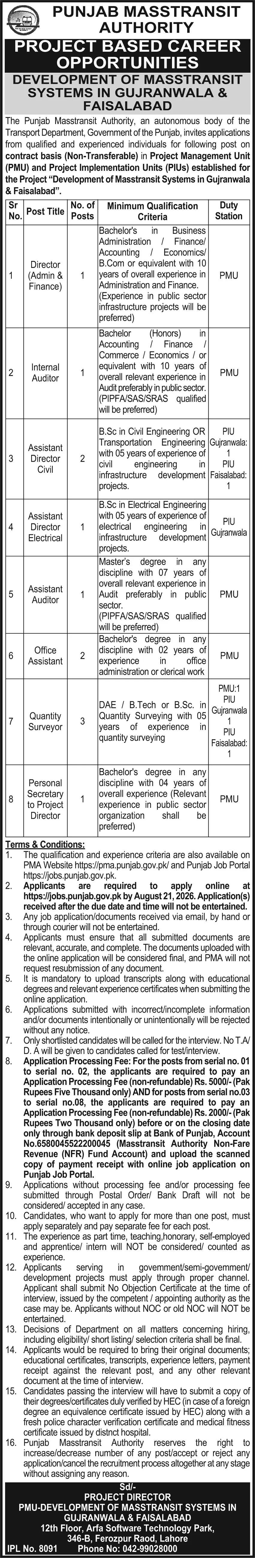 punjab-masstransit-authority-job