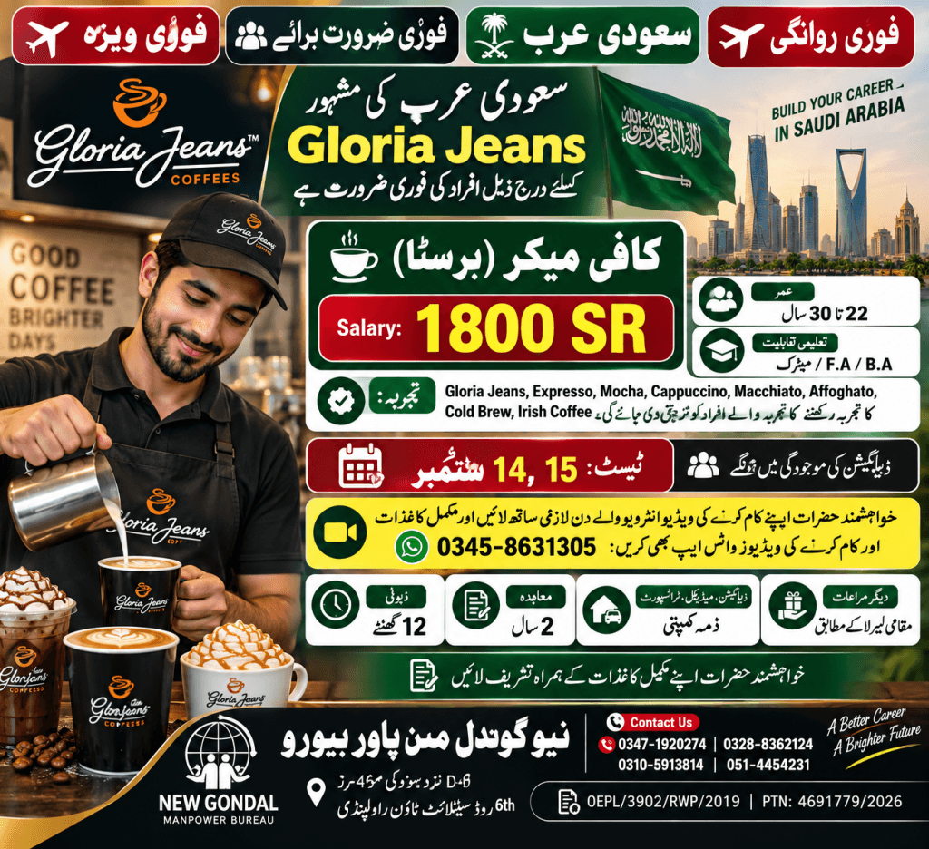 Gloria Jeans Saudi Arabia Jobs 2026 - Amazing 1800 SR Salary
