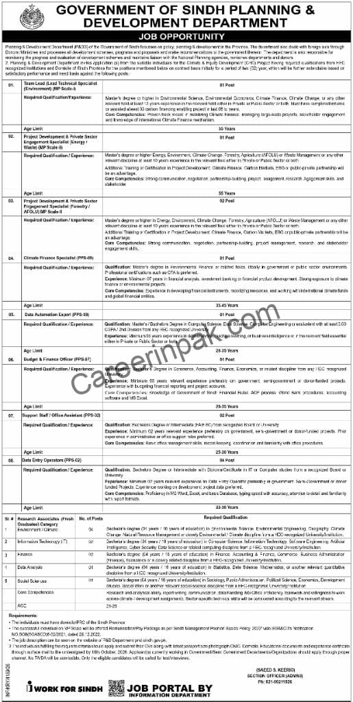 overnment of Sindh Planning & Development Department