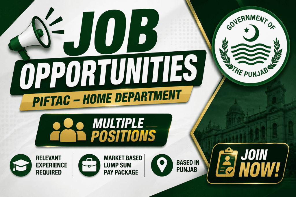 piftac punjab home department jobs 2026