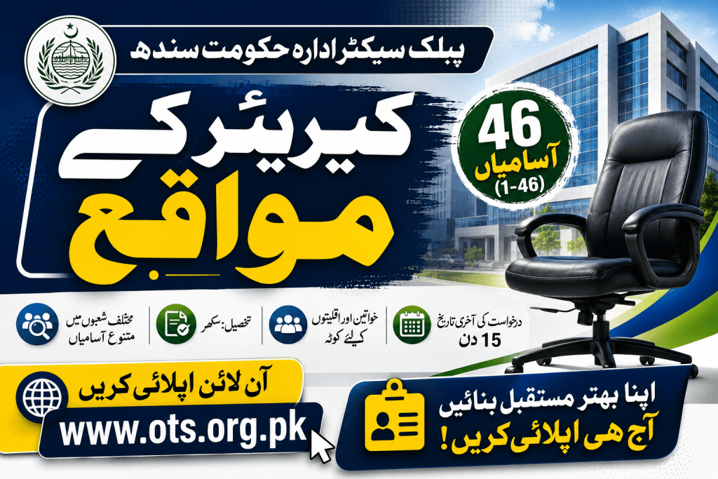 public sector organization sindh jobs 2026